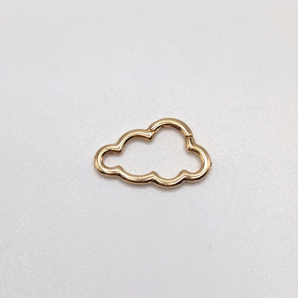 14k Yellow Gold Cloud Carabiner Clasp